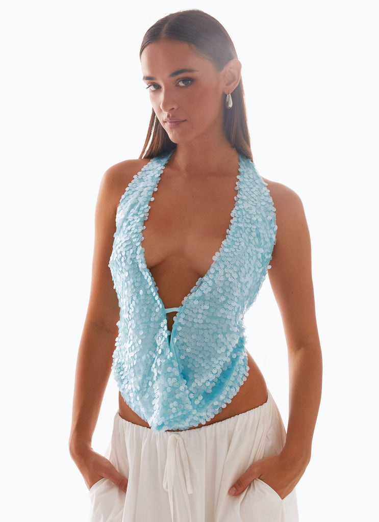 Cowl Neck Halter Top